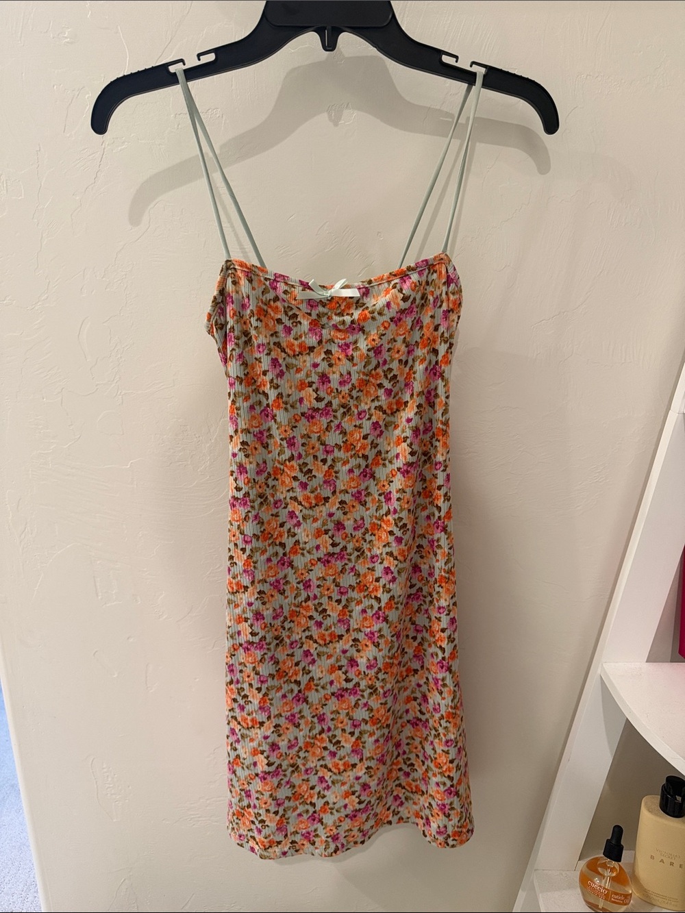 Windsor Floral Slip Mini Dress in Cream with Pink & Orange Blooms